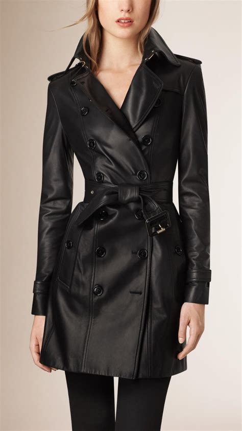 leather trench coat.